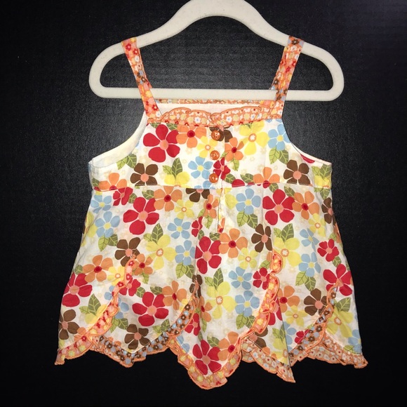 Gymboree tank style top, floral w/ jagged hemline - Picture 4 of 7